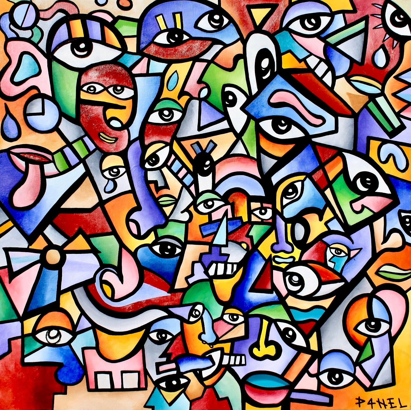 UNTITLED 4, huile sur toile, 2023, par P4NEL