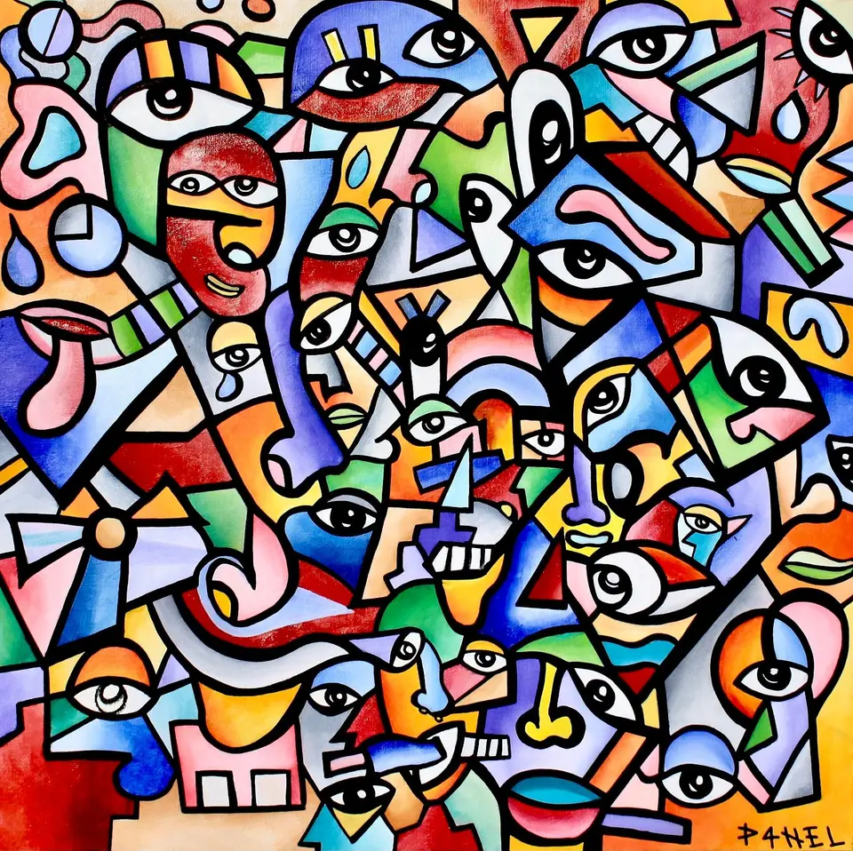 UNTITLED 4, huile sur toile, 2023, par P4NEL