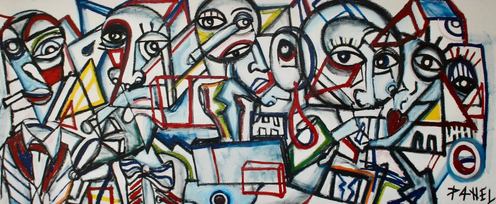 COLD NIGHTMARE, oil stick, huile sur toile, 2022, par P4NEL