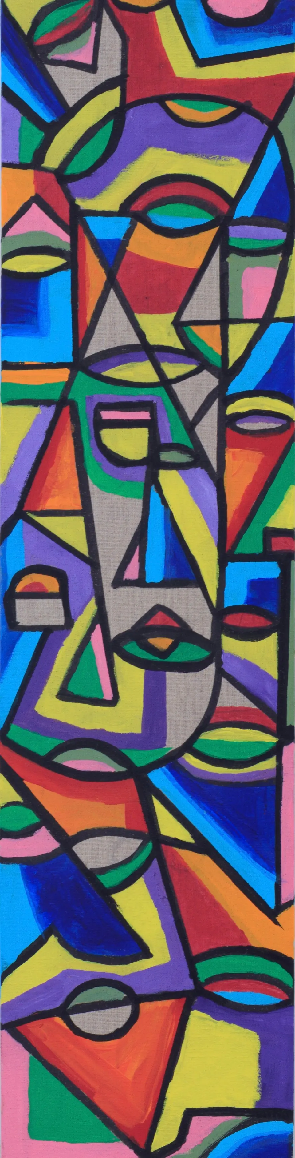 BAOULE MASK, acrylique sur toile, 2020, par P4NEL
