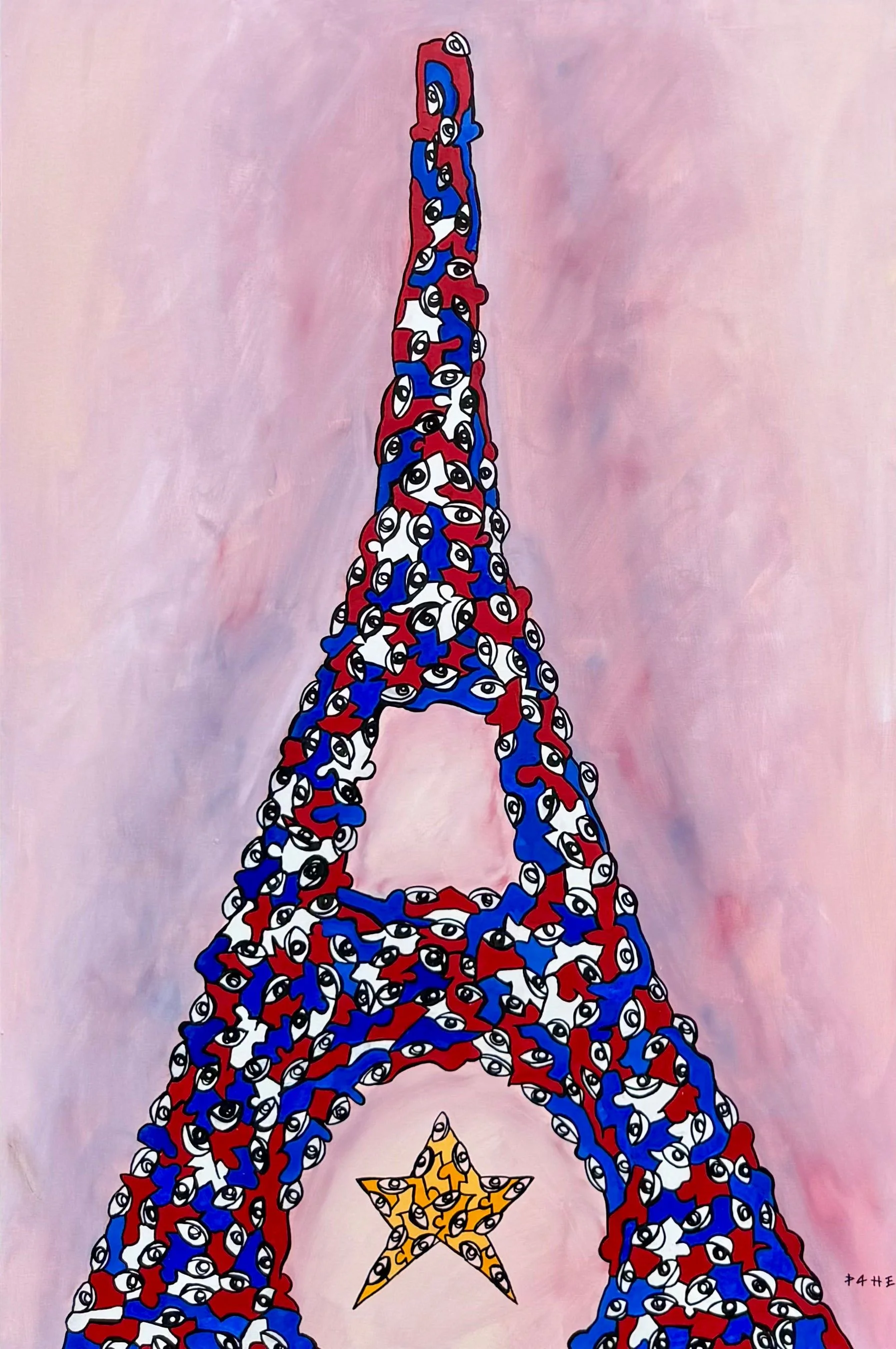 CHAMPION, huile sur toile, 2025, par P4NEL