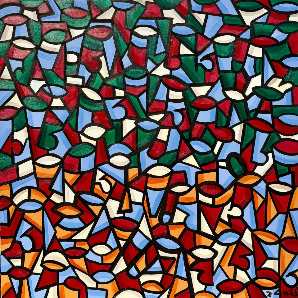 UNTITLED 5, huile sur toile, 2023, par P4NEL