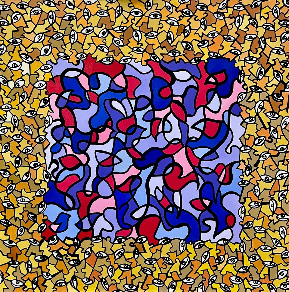 SENSATION, huile sur toile, 2024, par P4NEL
