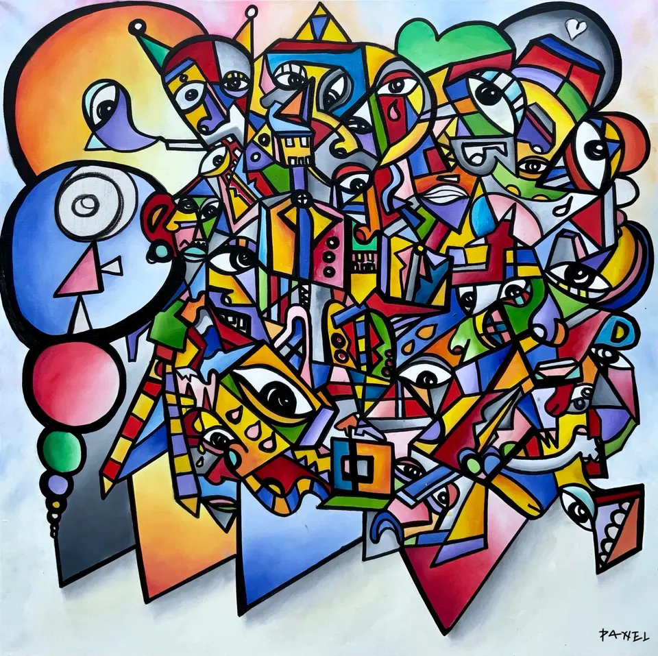 OPENISATION, huile sur toile, 2021, par P4NEL