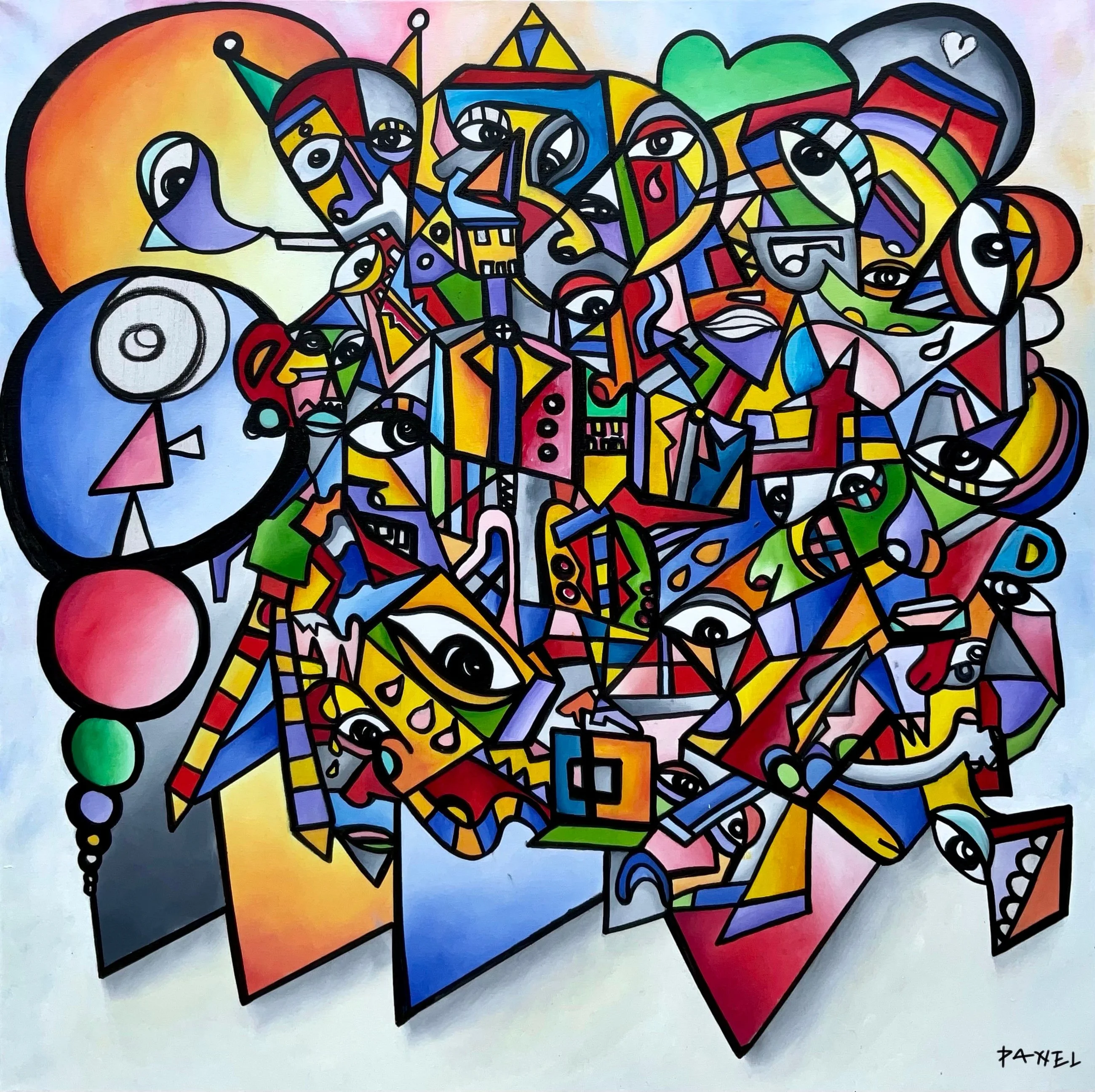 OPENISATION, huile sur toile, 2021, par P4NEL
