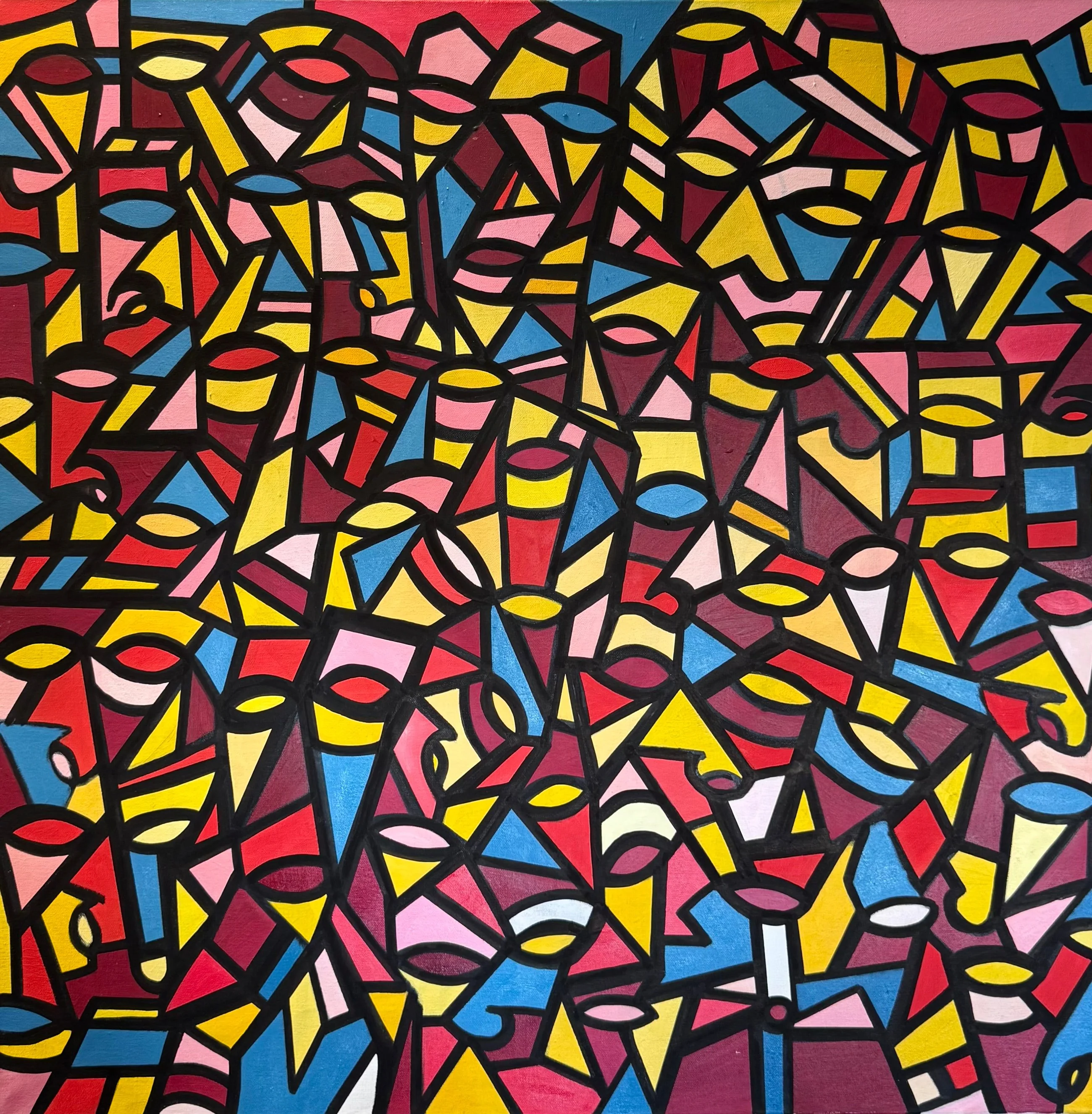 CONFIGURATION, huile sur toile, 2024, par P4NEL